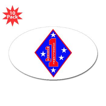 HQC1MR - M01 - 01 - HQ Coy - 1st Marine Regiment - Sticker (Oval 10 pk)